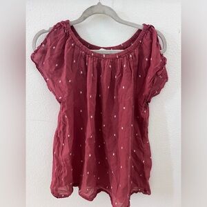 Caslon sheer bohemian blouse xs